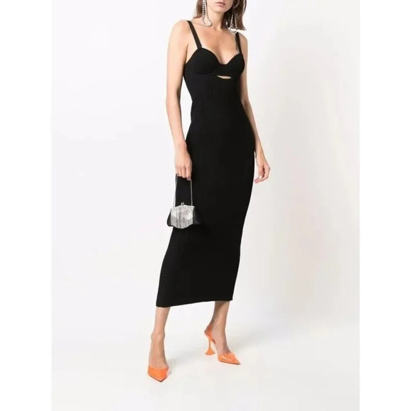 Roland Mouret Knit Midi Dress in Black XSmall New Womens Bodycon - Picture 15 of 15